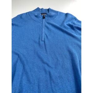 Brooks Brothers Sweater Mens XL Cotton Silk Cashmere Quarter Zip Pullover Preppy